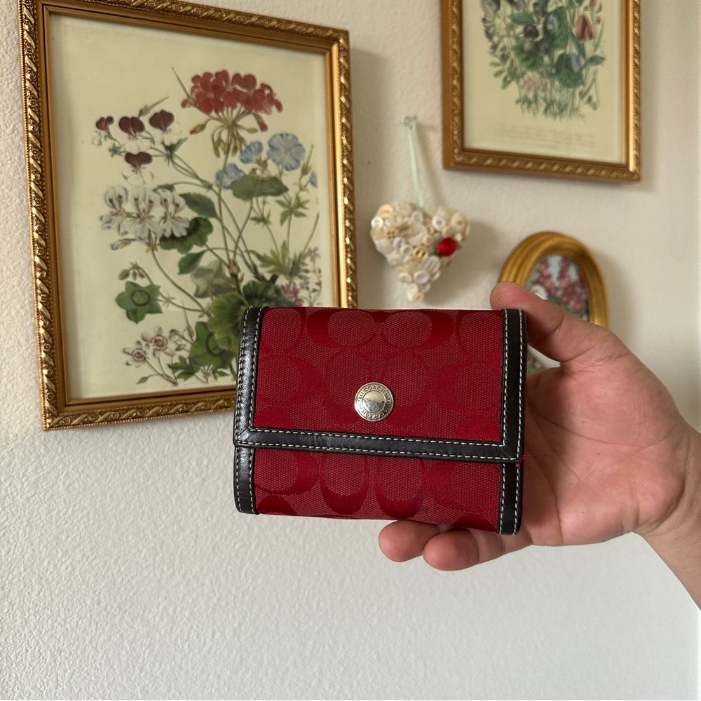 Coach Red and Black Wallet